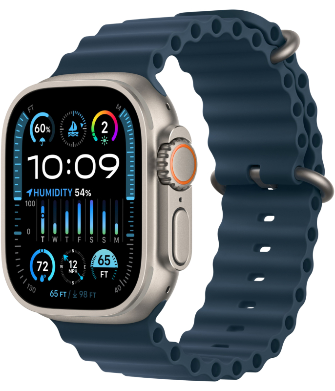 Apple Watch Ultra 2 GPS+Cellular 49mm, ремешок Blue Ocean Band 130-200 mm (MREG3)