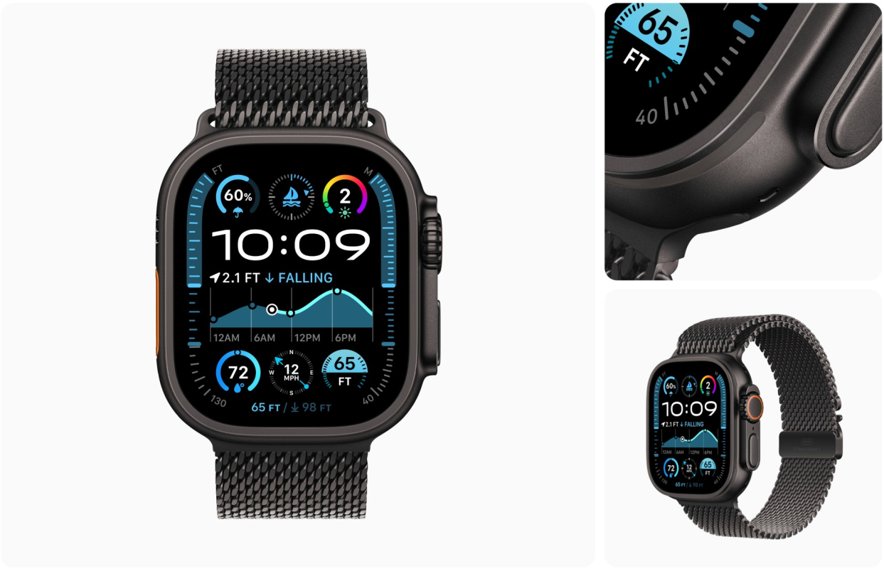 Apple Watch Ultra 2 GPS + Cellular, 49 мм, корпус из черного титана, ремешок Trail зеленого цвета, размер M/L