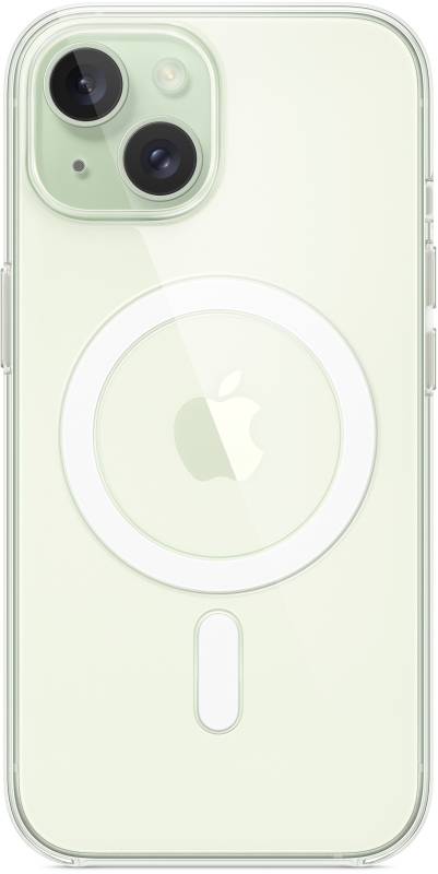 Чехол Apple MagSafe для iPhone 15, поликарбонат, прозрачный