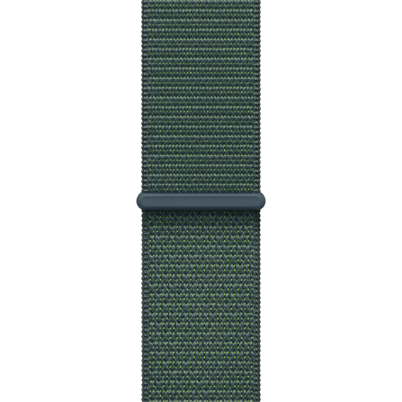 Apple Watch SE 2024, 40 мм, корпус из алюминия цвета «сияющая звезда», спортивный браслет зеленого цвета