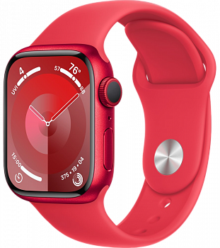 Apple Watch Series 9 GPS 45мм корпус из алюминия Красные + ремешок Sport Band Красный